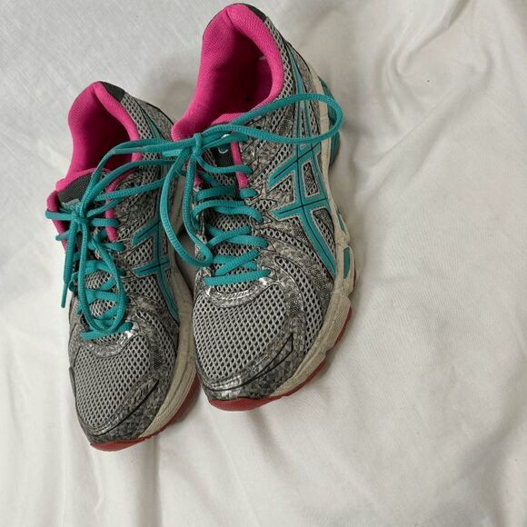 Asics Gel Exalt T379N Size Us 9 Blue/Gray Pink Women Running Shoes - Picture 2 of 11